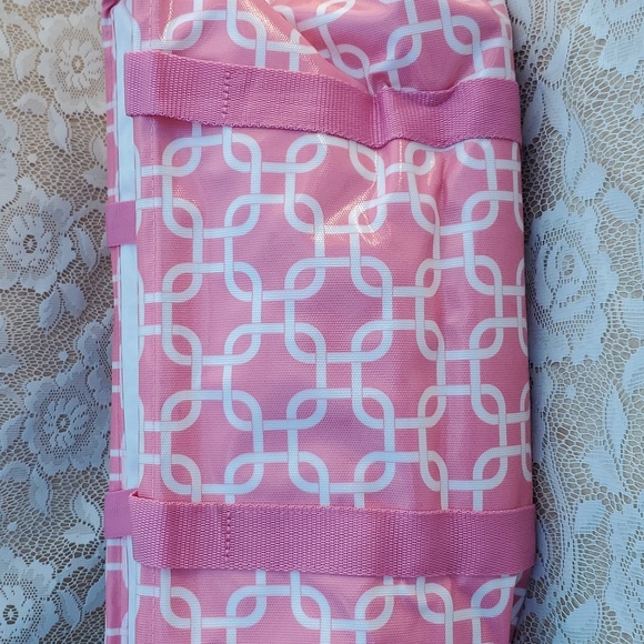 Pink market bag wire rim top Hold grocery items NEW Home Interiors Penelope Ann - Picture 3 of 13